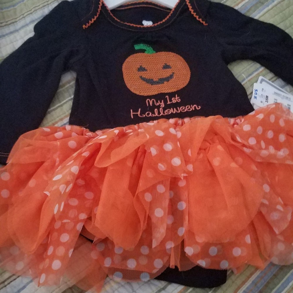 First Halloween Pumpkin Tutu Costume 3-6 months New!